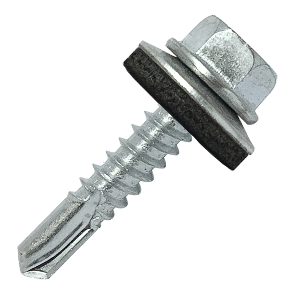 Саморез кровельный 6.3х25 по металлу сверло №3 шайба d=14мм с EPDM прокладкой оцинкованный