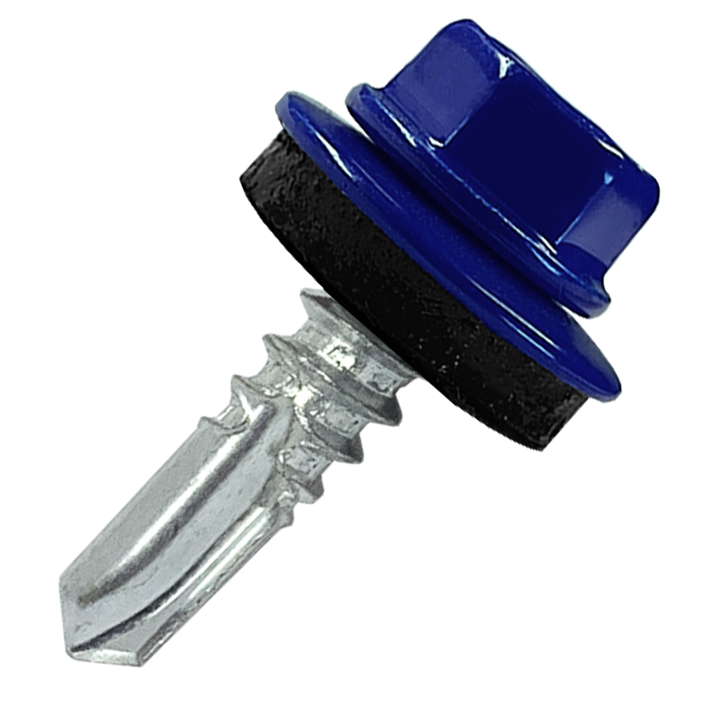 Саморез кровельный 5.5х25 по металлу RAL5002 сверло №3 шайба d=14мм с EPDM прокладкой