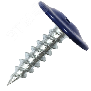 Саморез металл/металл 4.2х16 пресс-шайба острый RAL5002 - фото 1