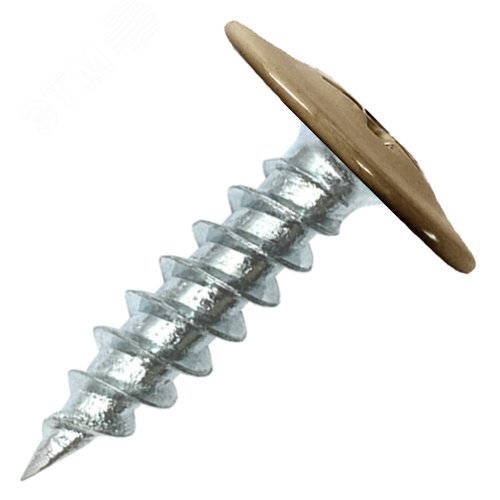 Саморез металл/металл 4.2х19 пресс-шайба острый RAL1036 - фото 1