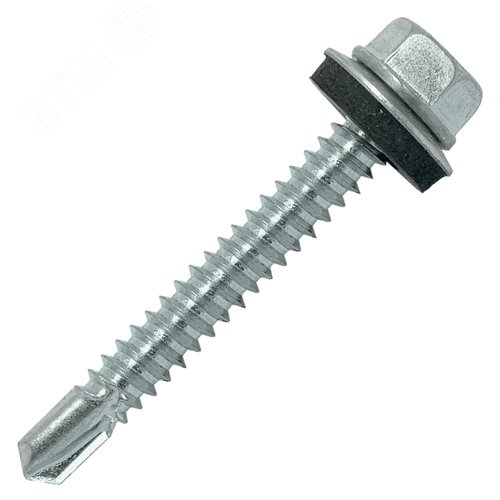 Саморез кровельный 6.3х51 по металлу сверло №3 шайба d=14мм с EPDM прокладкой оцинкованный - фото 1