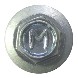 Саморез кровельный 4.8х35 сверло №1 шайба d=14мм с EPDM прокладкой оцинкованный - фото 2