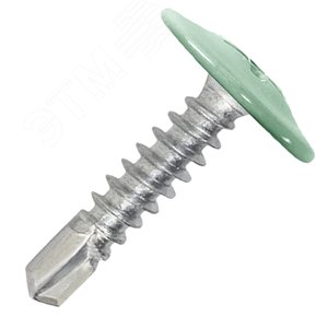 Саморез металл/металл 4.2х19 пресс-шайба сверло RAL6019 - фото 1