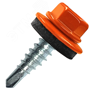 Саморез кровельный 4.8х29 RAL2004 сверло №1 шайба d=14мм с EPDM прокладкой - фото 1