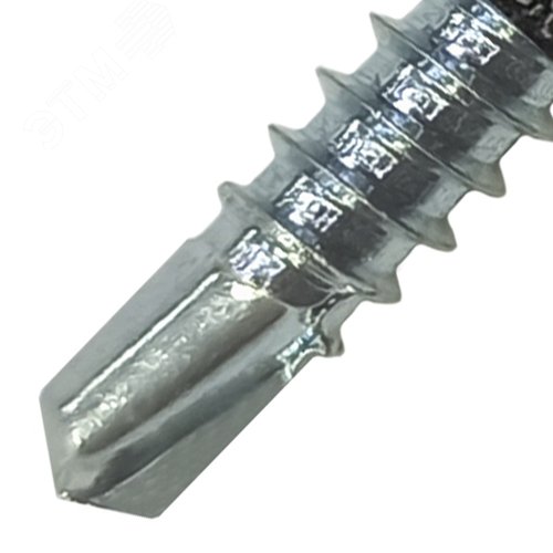 Саморез кровельный 4.8х19 по металлу RAL9010 сверло №2 шайба d=14мм с EPDM прокладкой - фото 3