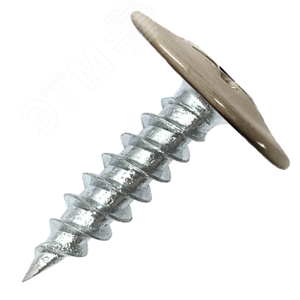 Саморез металл/металл 4.2х25 пресс-шайба острый RAL1035 - фото 1