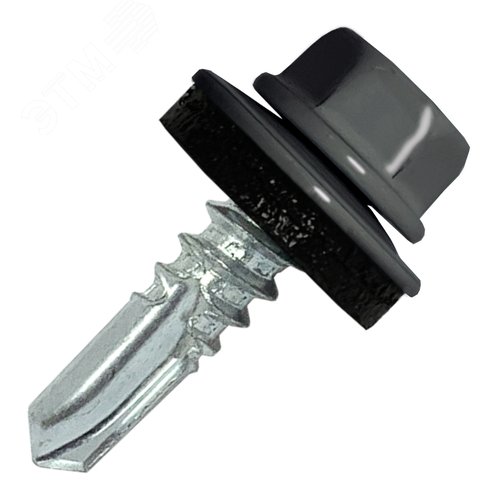 Саморез по металлу 5,5х19 RAL7024 сверло №3 - фото 1