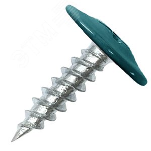 Саморез металл/металл 4.2х25 пресс-шайба острый RAL5021 - фото 1