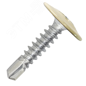 Саморез металл/металл 4.2х19 пресс-шайба сверло RAL1014 - фото 1