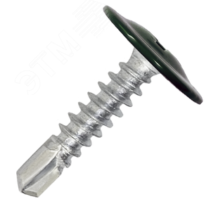 Саморез металл/металл 4.2х16 пресс-шайба сверло RAL6005 - фото 1