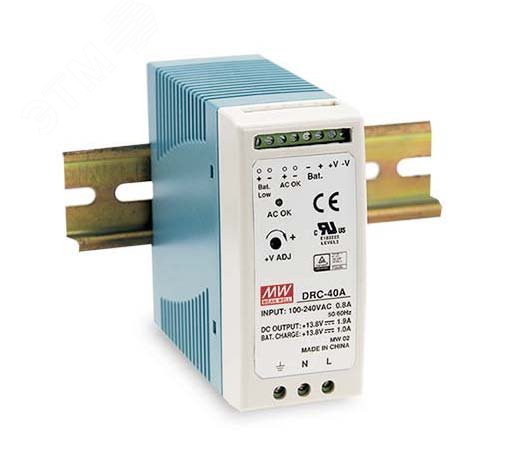 Изображение товара Блок питания AC-DC с UPS функция 60Вт Mean Well DRC-60B для систем охраны