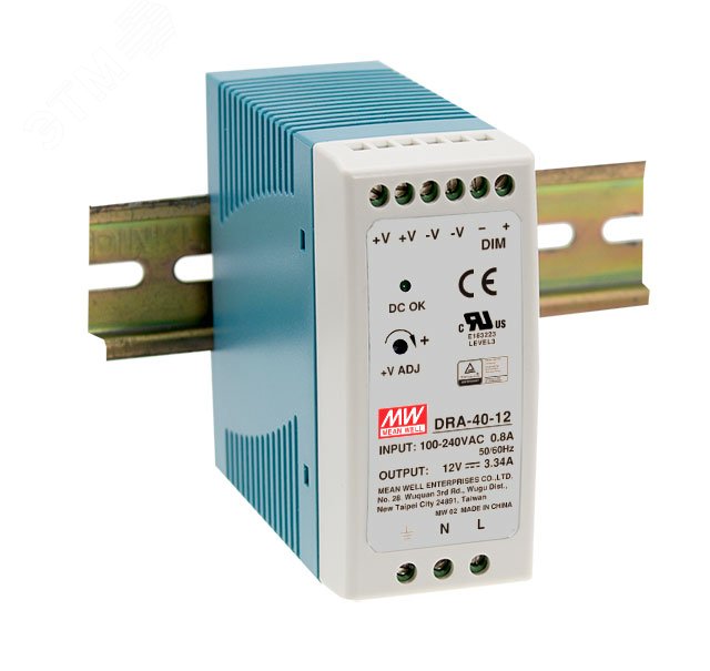Изображение товара Блок питания AC-DC 40.1Вт для DIN рейки от Mean Well