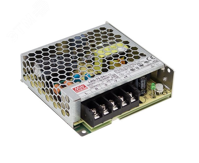 Изображение товара Блок питания AC-DC 76.8 Вт, выход 48 В, 1.6 А, серия LRS, Mean Well