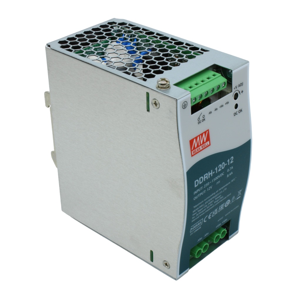 Преобразователь DC-DC, 120Вт, вход 250...1500В DC, выход 24В, рег. вых 24...29В, ёмкостная нагр. макс. 2500мкф, изоляция 100MОм , 500 Vdc, крепление на DIN-рейку