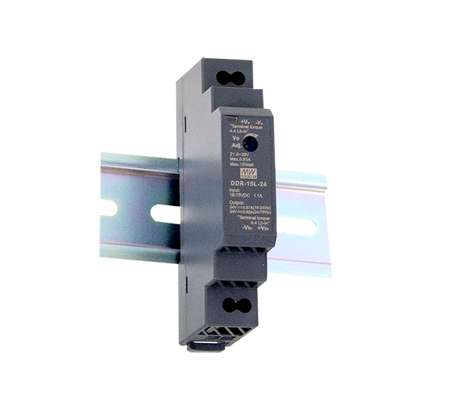 Преобразователь DC-DC, 15Вт, вход 18-75 В DC, выход 15В,1А, в кожухе на DIN-рейку
