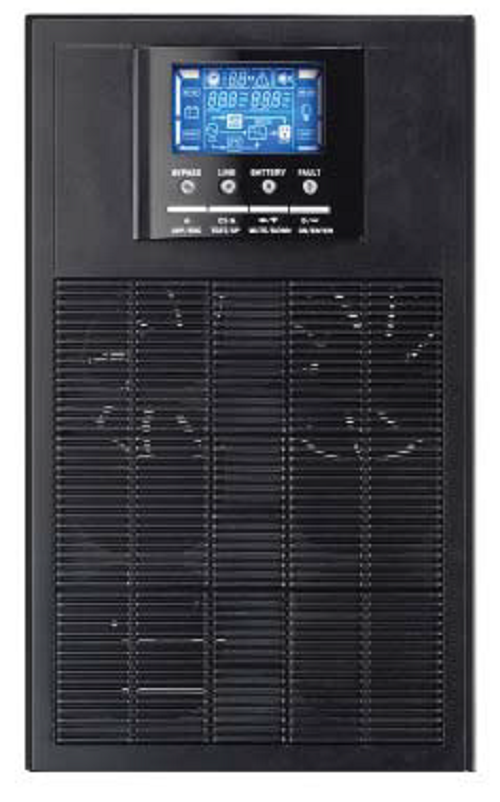 Источник бесперебойного питания 10 000Вт, башенный отдельностоящий, встр. монитор параметров, интерф. USBRS-232, один вентилятор сит. охл., вых. 220Vac клемные гнезда, клемные гнезда для подкл.внеш. АКБ блоков, АКБ докупаются отдельно