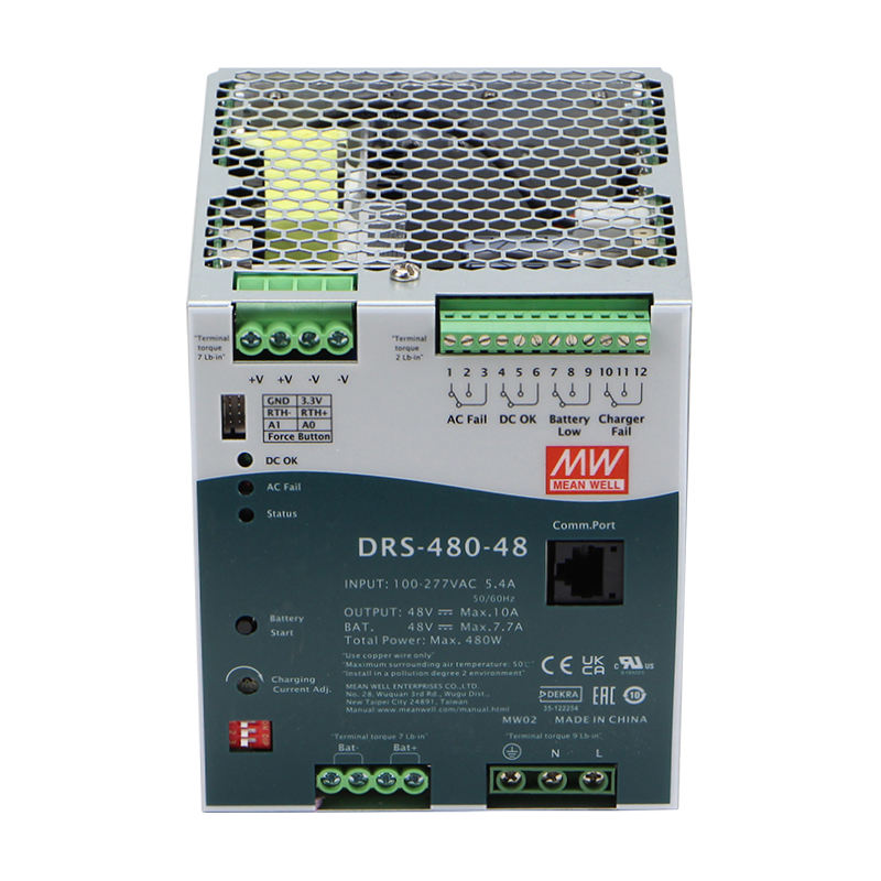 Блок питания AC-DC с функцией UPS c MODBus интерфейсом, 480Вт, вход 90-305В АС,127-431В DC, выход: 48В, выход зарядного устройства: 0-60В,0-10 А, в корпусе