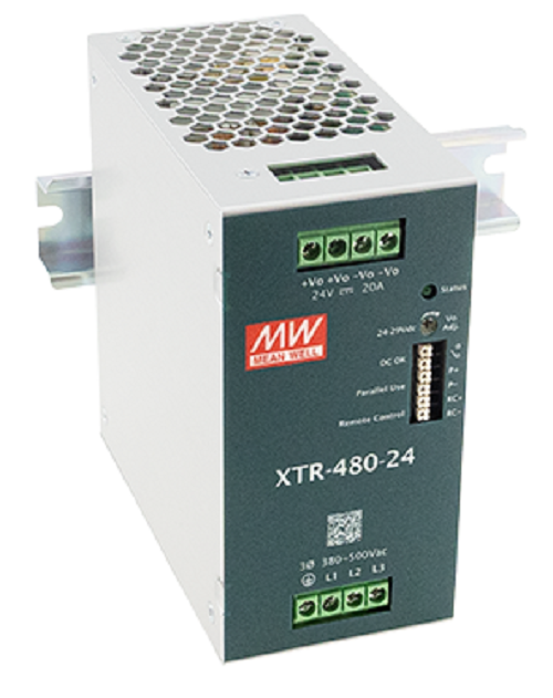 Блок питания AC-DC, 480Вт, ККМ, 3-х ф., вх. 320…600В AC, 47…63450…800В DC, вых.36В13.3A, (пиковый 26.6А), рег.  вых 36…42В, изол.3000В AC, в кожухе на DIN-рейку 63х125.2х125мм,-40…+85°С, DC-OK, Дист.ВКЛВЫКЛ., P linkпарал.работа 3+1, 5 лет гарантии, клемма