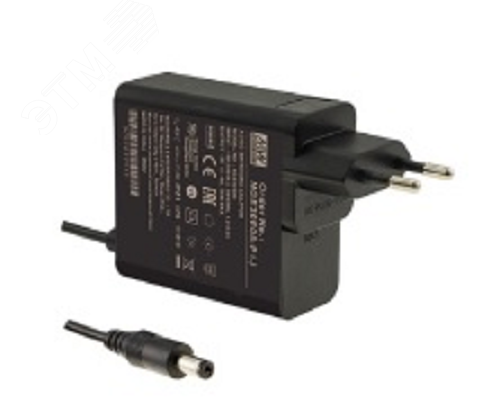 Изображение товара AC-DC адаптер настен., медицин., пром. 30Вт, вход 80...264B AC 47...63 Гц, 113...370B DC, выход 24В/1.25A, 62x30x65мм, -30...+70°С, сертиф.2xMOPP/ CCC /BSMI/ PSE, оснащен Европейской сменной вилкой АС, выходной разъем 11, диам. 5.5х2.1мм (шт)