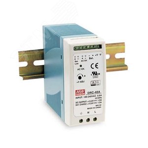 Изображение товара Блок питания AC-DC с функцией UPS, 40Вт, вход 90-264В АС,127-370В DC, выход1: 27.6В,0-1.45 (0.95 ном.) А, выход зарядного устройства 27.6В,0.5А, в корпусе (шт)