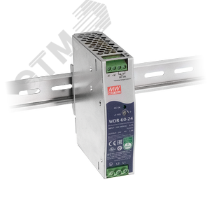 Изображение товара Блок питания AC-DC, 60Вт, вход 180-550V AC, 47-63Гц,254-780V DC, выход 24В,0-2.5A, рег. вых=24-29В, в кожухе на DIN-рейку (шт)