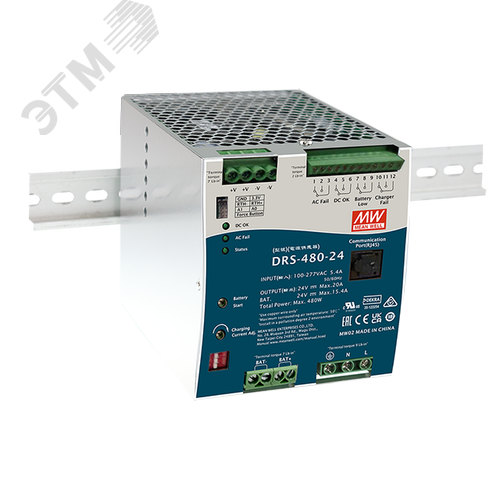 Изображение товара Блок питания AC-DC с функцией UPS c MODBus интерфейсом, 480Вт, вход 90…305В АС/127…431В DC, выход 36В/0…13.3А/зарядный ток 0…10.2А зависит от нагрузки осн.выхода, выход ЗУ 43.2В максимум, изоляция 4000В АС, в корпусе 110х125.2х150.7мм, -30...+70 (шт)