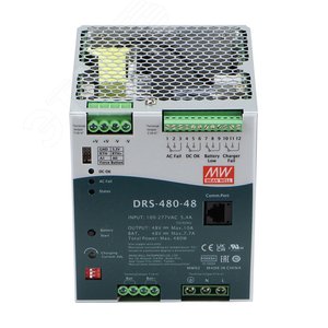 Изображение товара Блок питания AC-DC с функцией UPS c MODBus интерфейсом, 480Вт, вход 90-305В АС,127-431В DC, выход: 48В, выход зарядного устройства: 0-60В,0-10 А, в корпусе (шт)