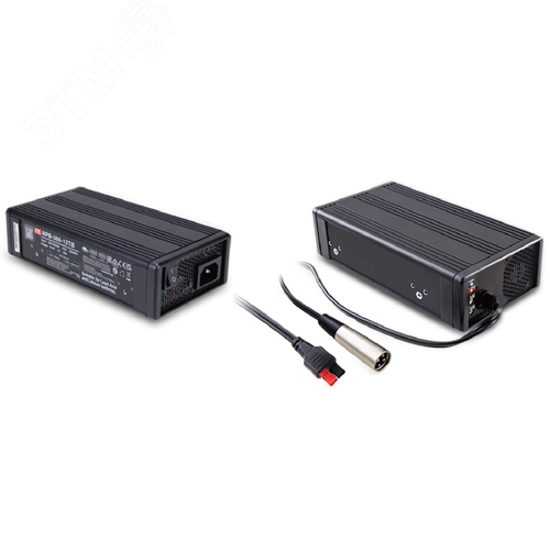 Устройство зарядное, AC-DC, 364.8Вт, вход 90…264В AC127…370В DC, выход 28.8В12A, рег. вых=21…30.4В, изоляция 3000В AC, в кожухе, 180х96х49мм, -30…+70°С, тип АКБ свинцово-кислотный или литиевый, 4-контактный штекер XLR - фото 1