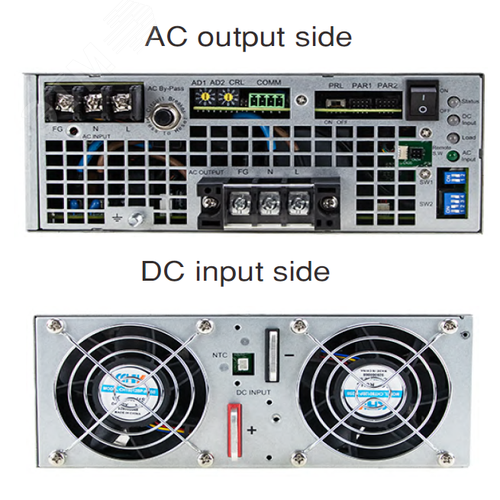 Источник бесперебойного питания AC-DC-AC инвертор 5000Вт со встроенным ЗУ и функц. ИБП, MODBus-RTU (RS-485) интерф., в кожухе, выход инвертора 220 Vac, выход ЗУ 21…30В (СС 135А) - фото 2
