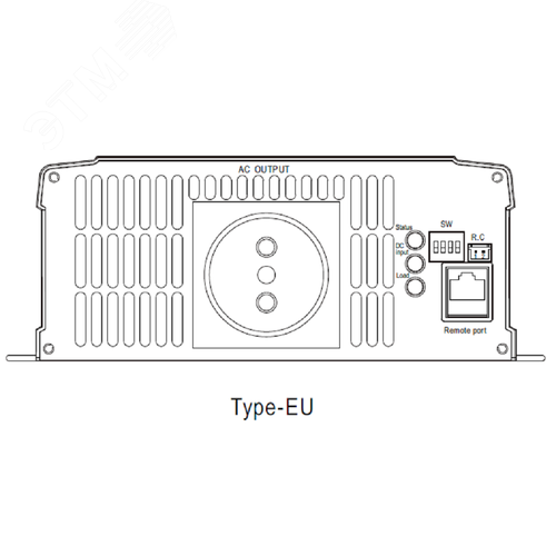 Инвертор DC-AC 1700Вт, Рмакс=2550Вт(0,6 сек), Uвх=24(20…33)В DC, Uвых=230В АС (ещё 200, 220, 240), f=50(60) Гц, КНИ<3%, изоляция 3000В AC, в кожухе 400x184x70мм, вес 4.63кг, -25…+70°С, розетка тип-EU (Европа), тип АКБ Lead Acid или Li-ionрек - фото 3