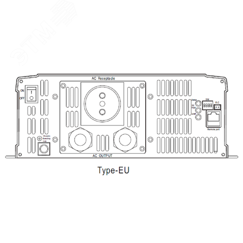Инвертор DC-AC 2200Вт, Рмакс=2530Вт(3 мин.), Uвх=48(40…66)В DC, Uвых=230В АС (ещё 200, 220, 240), f=50(60) Гц, КНИ<3%, изоляция 3000В AC, в кожухе 470x270x98мм, вес 8.6кг, -25…+70°С, розетка тип-EU (Европа), тип АКБ Lead Acid или Li-ion, время перек - фото 3