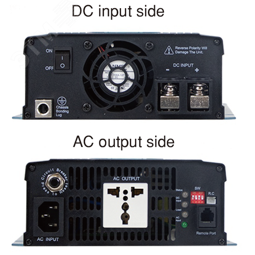 Инвертор DC-AC с функ. ИБП, 1700Вт, Рмакс=2550Вт(0,6 сек), Uвх=12(10...16,5)В DC, Uвых=230В АС (ещё 200, 220, 240), f=50(60) Гц, КНИ<3%, изоляция 3000В AC, в кожухе 400x184x70мм, вес 4.63кг, -25…+70°С, розетка тип-EU (Европа), тип АКБ Lead Acid или Li-ion - фото 2