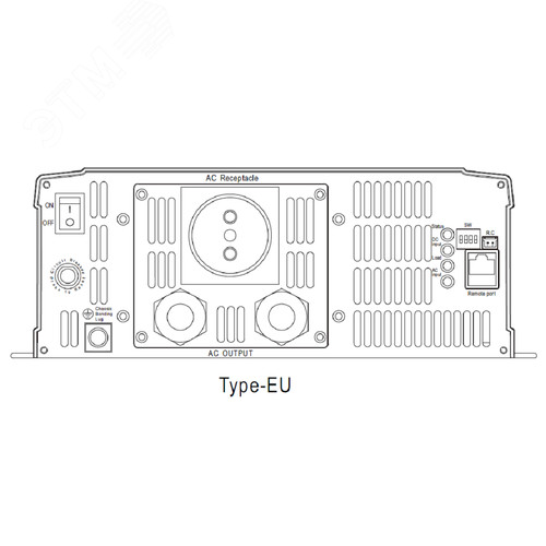 Инвертор DC-AC с функ. ИБП, 3200Вт, Рмакс=3680Вт(3 мин.), Uвх=24(20…33)В DC, Uвых=230В АС (ещё 200, 220, 240), f=50(60) Гц, КНИ<3%, изоляция 3000В AC, в кожухе 420x270x98мм, вес 8.6кг, -25…+70°С, розетка тип-EU (Европа), тип АКБ Lead Acid или Li-ion - фото 3