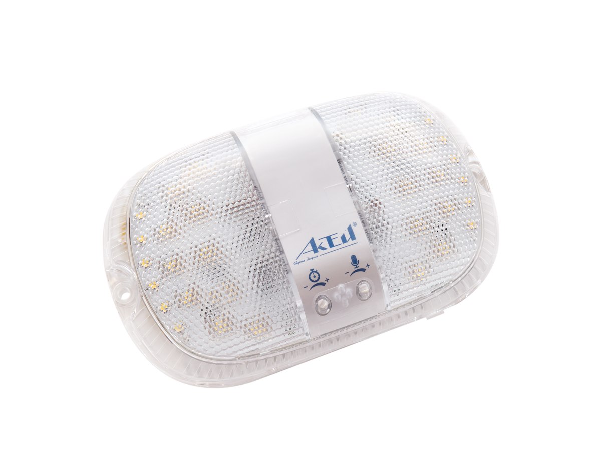 Светильник светодиодный ЖКХ аварийный СА-7008Б-1108Вт 810 лм с оптико-акустическим датчиком 3 режимаработы и БАП на 1 час Актей семейство  Персей