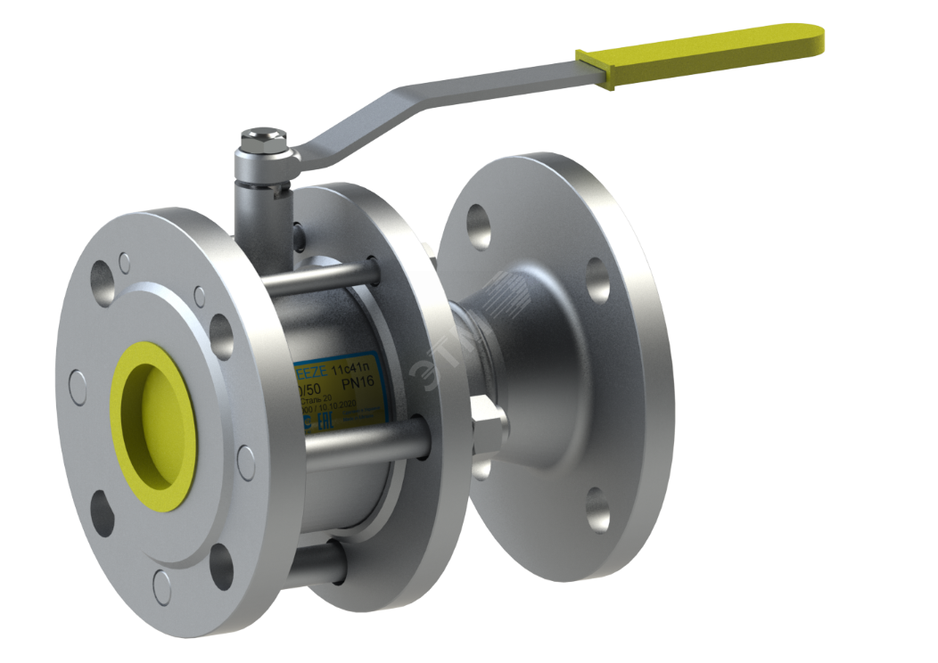 Кран шаровой фланцевый сборный полнопроходной DN 50 PN 16 тип 11с41п ...