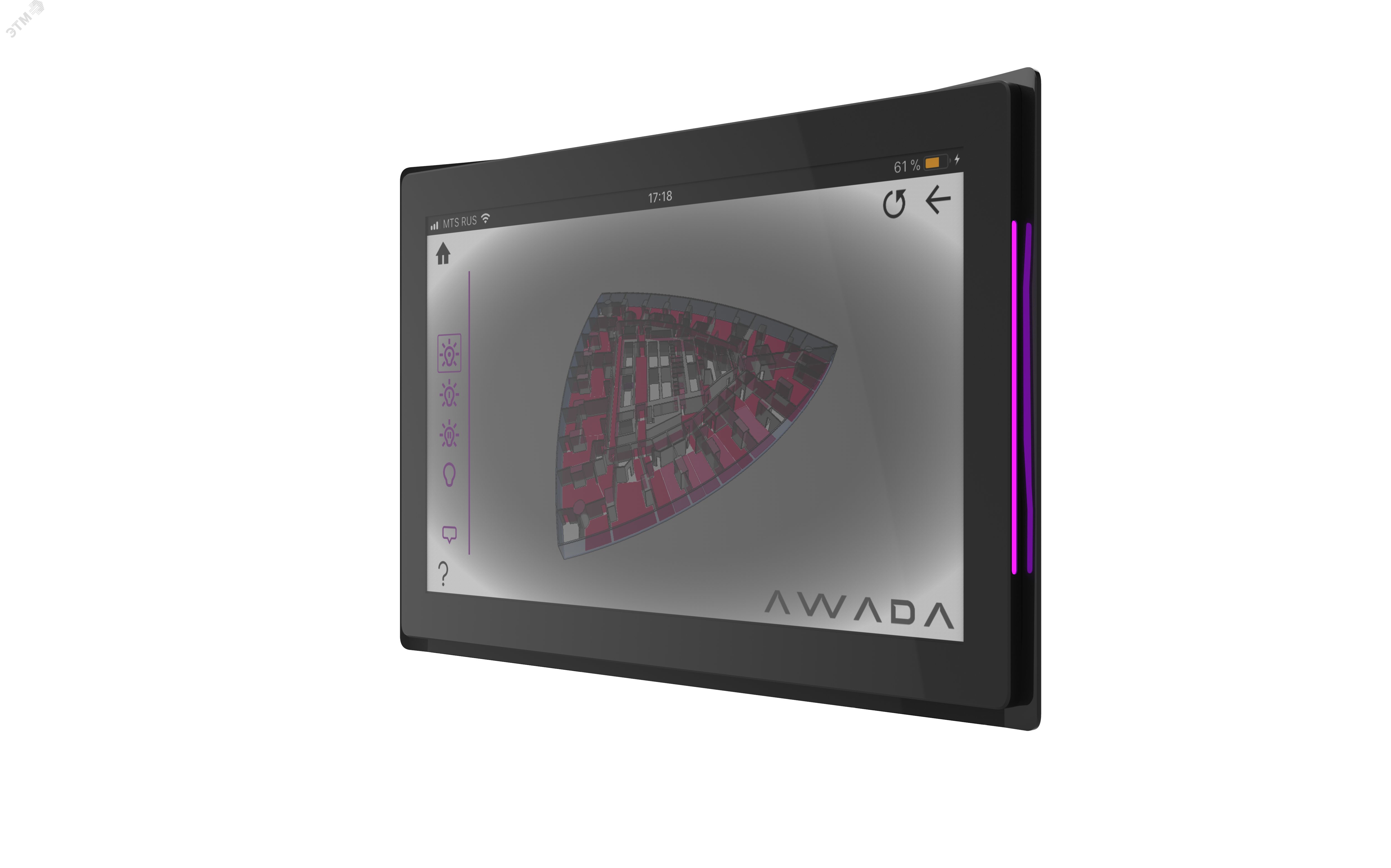 Изображение товара Панель сенсорная AWADA 15,6 дюймов с Android 8.1