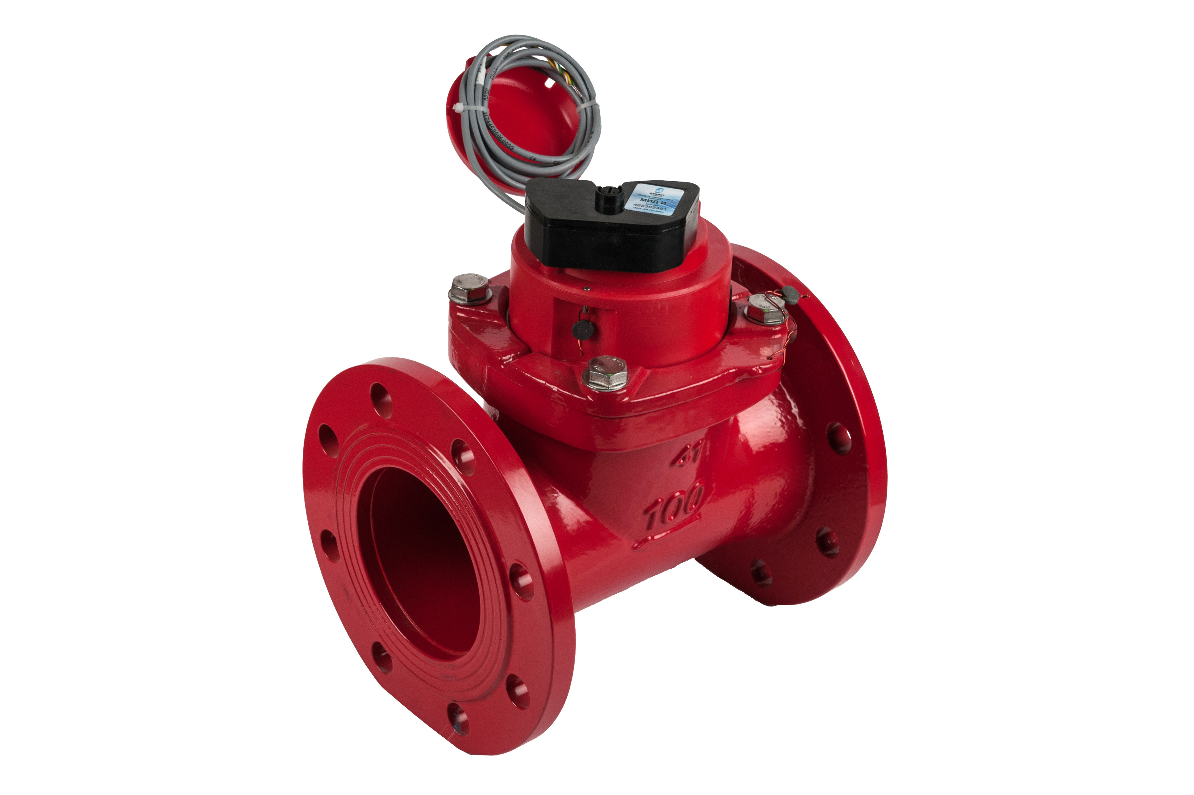 Счетчик воды турбинный СТВУ-100 с импульсным выходом типа открытый коллектор (МИД И) (IP68)