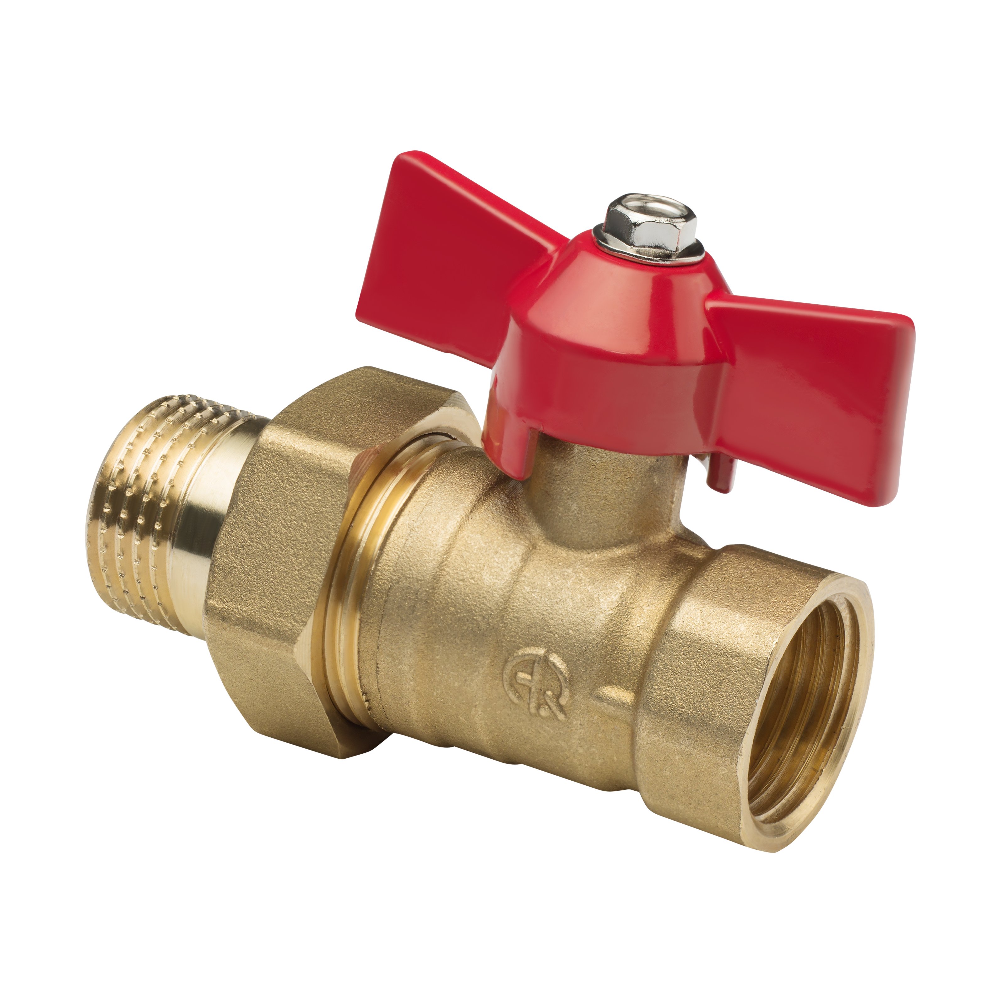 Изображение товара Кран шаровой со сгоном ВН 1 1/4' бабочка 11Б27п1 латунь (шт)