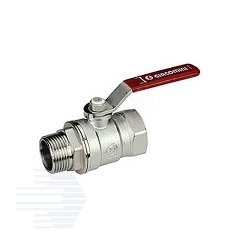 Изображение товара Кран шаровой хромированный R254DL Ду 15 1/2' Ру42 ВН рычаг красный (шт)