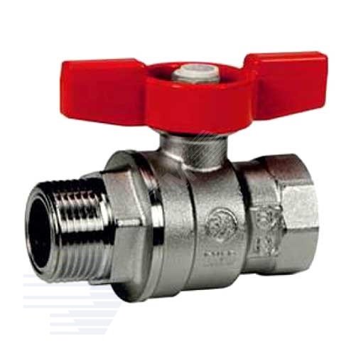 Изображение товара Р854X023 Кран шаровой полнопроходной 1/2' G1/2' латунь хромированная красная ручка