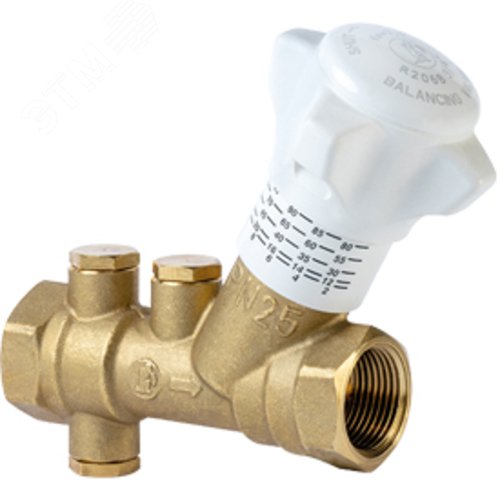 Изображение товара Клапан балансировочный статический, без измерительных ниппелей, со сливом 3/4' (шт)