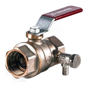 Изображение товара Кран шаровой со спускником R910S Ду 25 Ру35 ВВ 1' рычаг полнопроходной (шт)