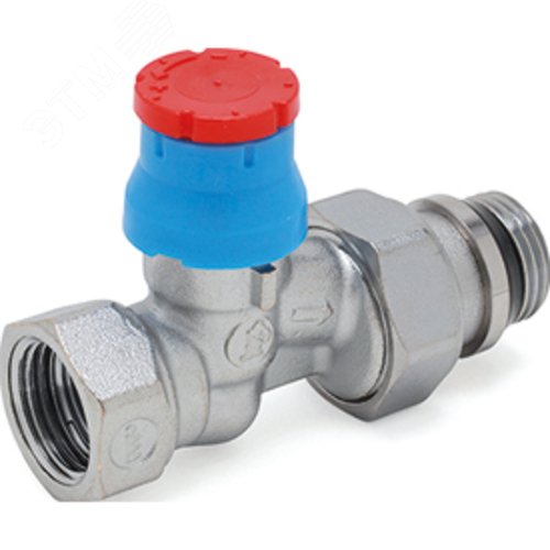 Изображение товара Прямой термостатический клапан 1/2', хромированный, отвод с герметичной прокладкой. (шт)