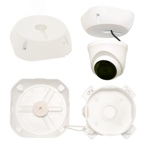 Изображение товара Коробка монтажная универсальная МК-4 для видеокамер, имеющих вывод соединительного кабеля сбоку (шт)