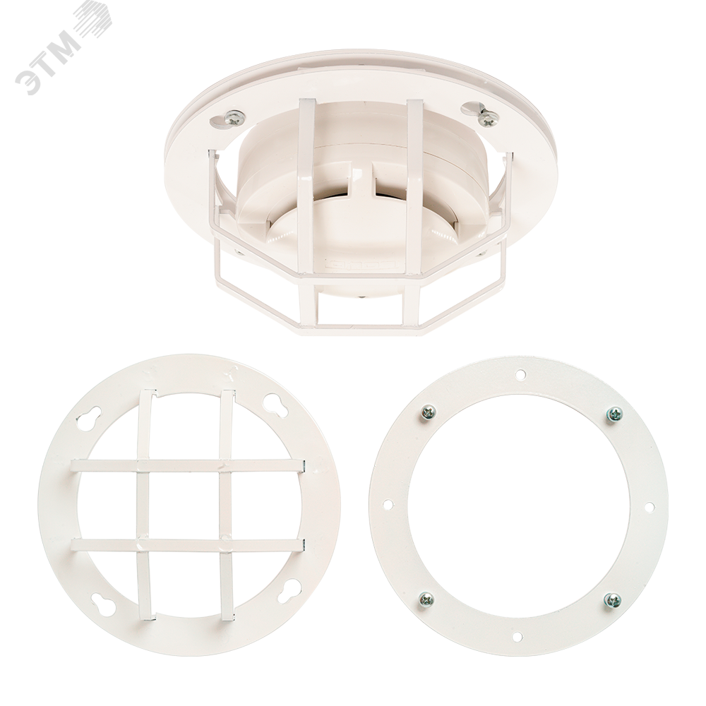 Изображение товара Защитный кожух ЗК-7Б (с быстросъёмной решёткой) для дымовых извещателей и свето-звуковых оповещателей (сирен) (шт)