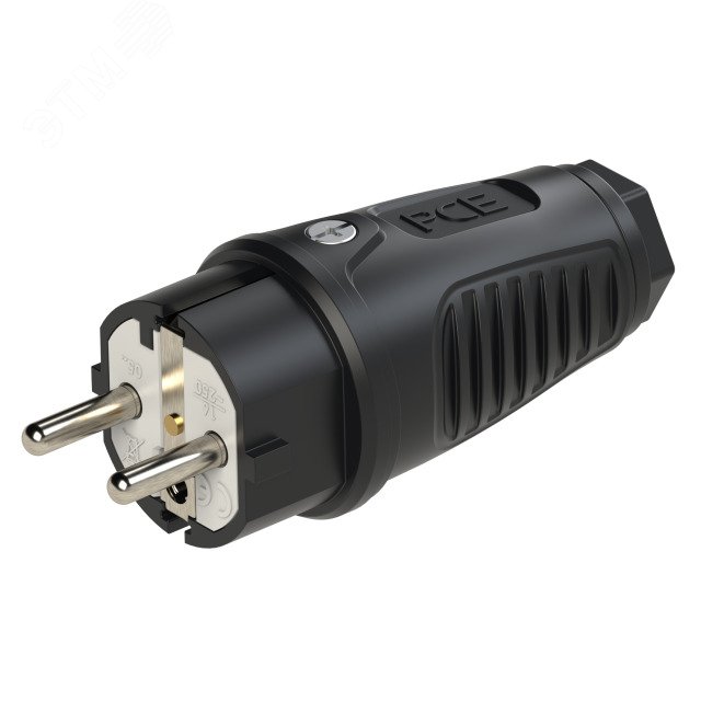 Изображение товара Вилка кабельная 16А/250V/2P+E/IP54 корпус черный, маркер черный (шт)