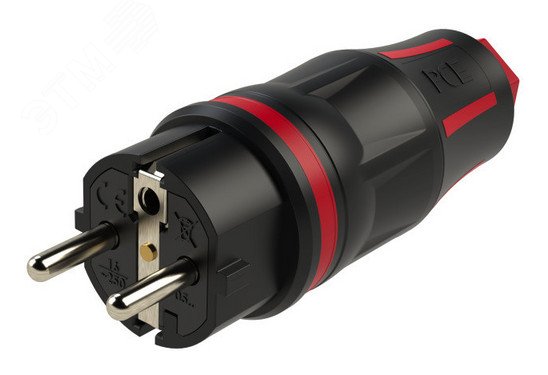 Изображение товара Вилка кабельная 16А/250В/2P+E/IP54 корпус черный, маркер красный PCE