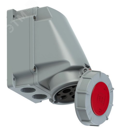 Изображение товара Розетка силовая настенная 63А 400V IP67 PCE с крышкой и заземлением