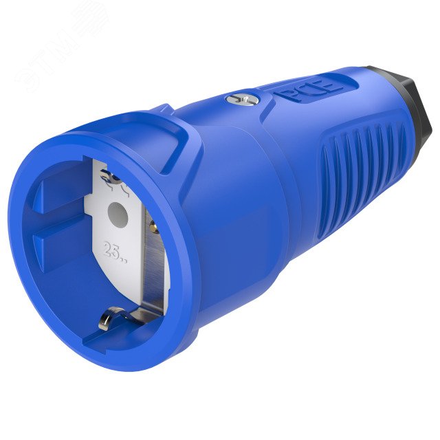 Изображение товара Розетка кабельная 16А/220В/2P+E/IP20 корпус из резины синий