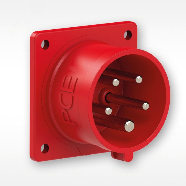 Изображение товара Встраиваемая вилка 32А/400V/3P+E/IP67 с фланцем 75x75 для высокой защиты